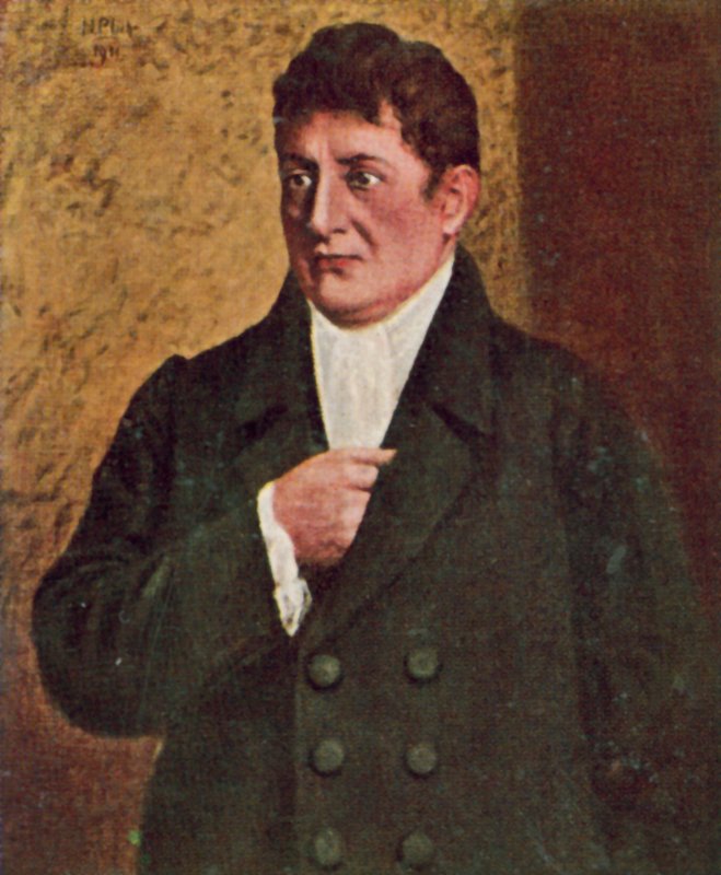 Johann Gottlieb Fichte, niemiecki filozof i pisarz (kolorowa litografia) autorstwa European School