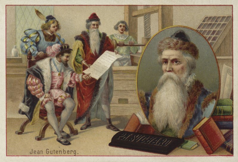 Johannes Gutenberg, Niemiec, grawer, wynalazca i drukarz autorstwa European School