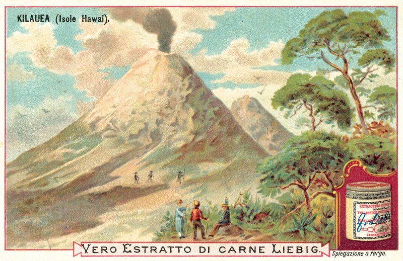 Kilauea, Hawaje (chromolitho) autorstwa European School