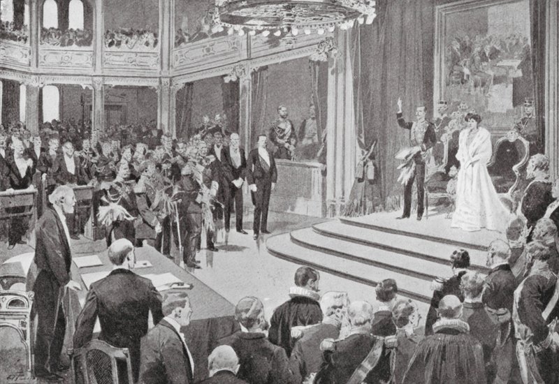 Król Haakon składa przysięgę autorstwa European School