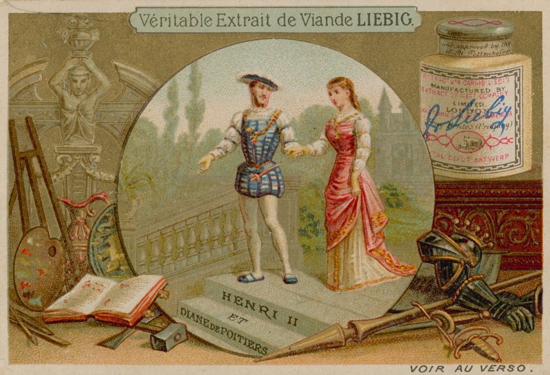 Król Henryk II i Diana de Poitiers autorstwa European School
