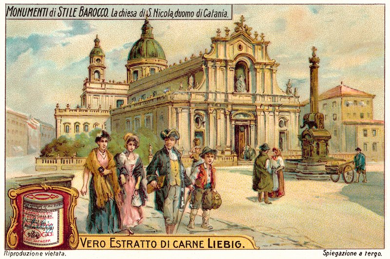 Kościół S Nicola, katedra w Katanii (chromolitho) autorstwa European School