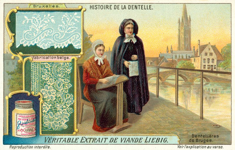 Koronkarnie z Brugii (chromolitho) autorstwa European School