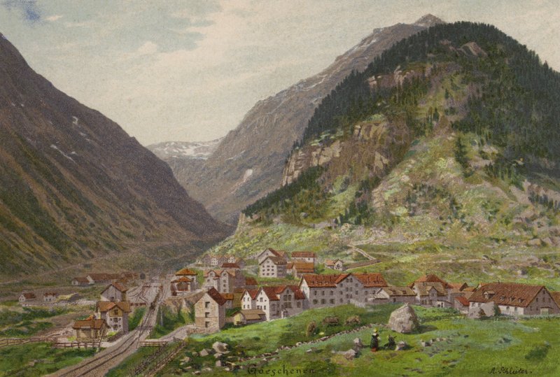 Jezioro Czterech Kantonów: Goschenen (kolor lito) autorstwa European School