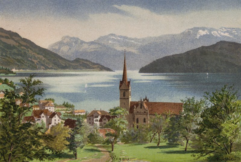 Jezioro Czterech Kantonów: Weggis (kolor lito) autorstwa European School