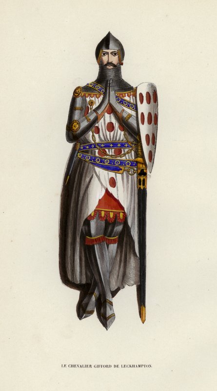Le Chevalier Gifford De Leckhampton (kolorowy grawerunek) autorstwa European School