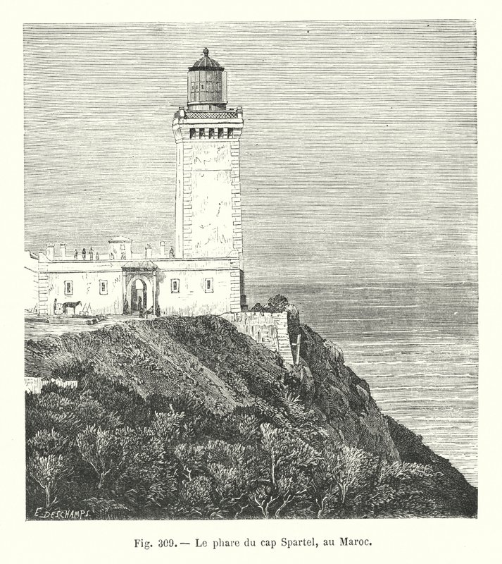 Latarnia morska Cape Spartel, Maroko (rycina) autorstwa European School