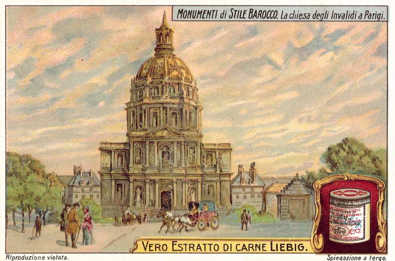 Les Invalides, Paryż (chromolitho) autorstwa European School