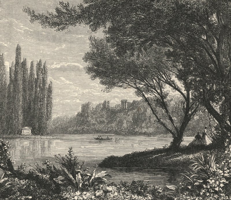 Wyspa topoli w Ermenonville (rycina) autorstwa European School