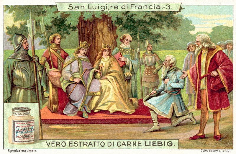 Ludwik IX z Francji wymierza sprawiedliwość pod dębem w Vincennes autorstwa European School