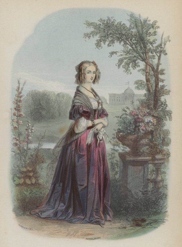 Luiza Orleańska, Królowa Małżonka Leopolda I, Król Belgów (kolorowy grawerunek) autorstwa European School