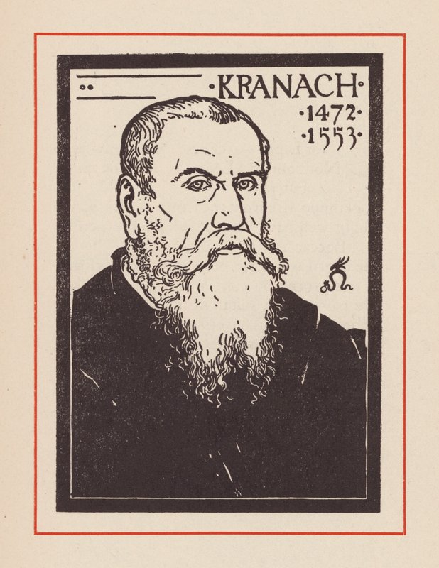 Lucas Cranach Starszy, niemiecki artysta renesansowy (litografia) autorstwa European School