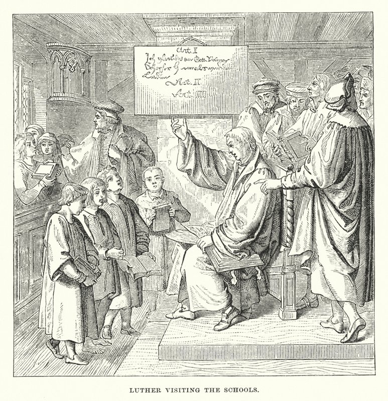 Luter odwiedzający szkoły (grafika) autorstwa European School