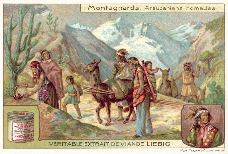 nomadzi Mapuche (chromolitho) autorstwa European School
