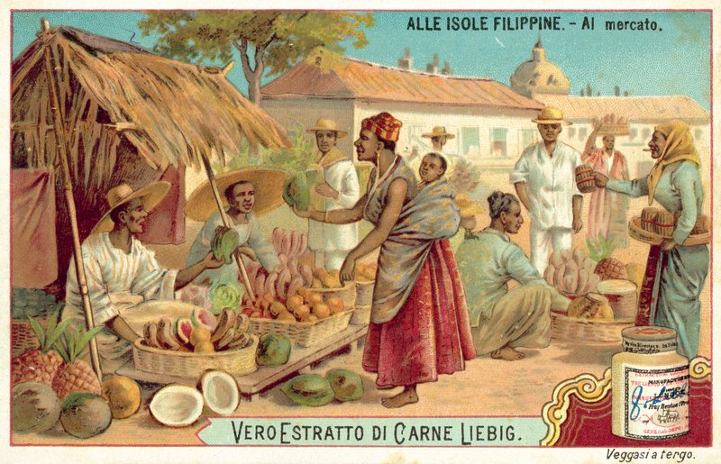 Scena targowa (chromolitho) autorstwa European School