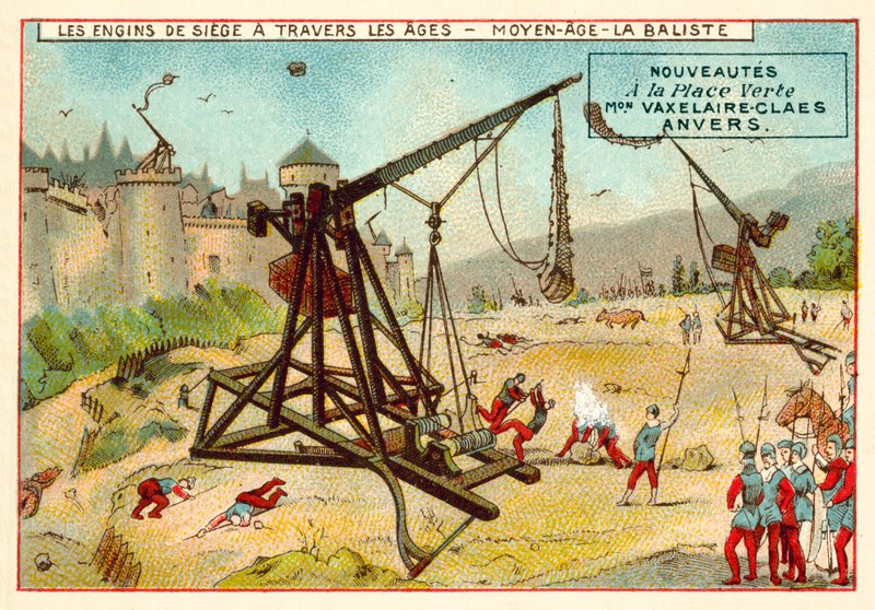 Trebusz średniowieczny (chromolitho) autorstwa European School