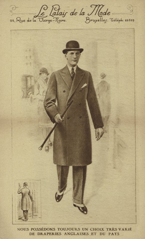 Moda męska około 1930 roku (litografia) autorstwa European School