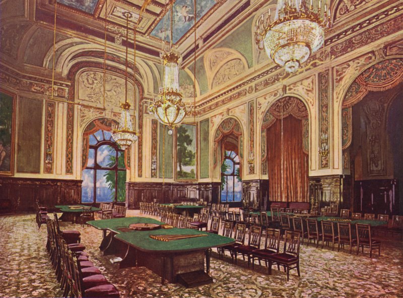 Monte-Carlo, La Nouvelle Salle (kolorowa litografia) autorstwa European School