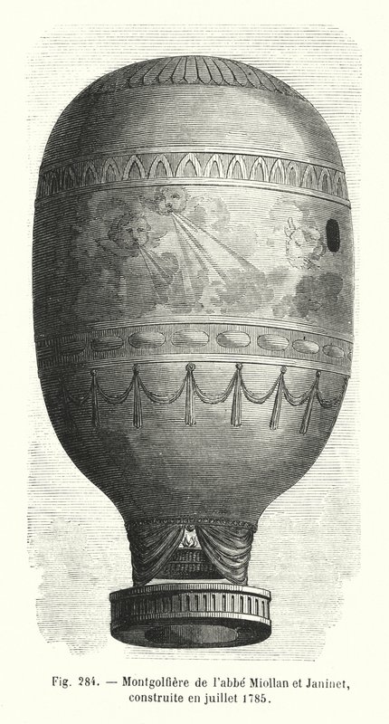 Montgolfiere od Abbe Miollan i Janinet, zbudowany w lipcu 1785 (rycina) autorstwa European School