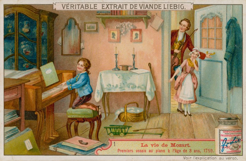 Mozart gra na pianinie w wieku trzech lat autorstwa European School