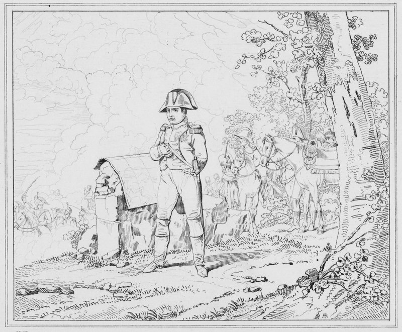 Napoleon: Napoleon a Charleroi, Napoleon at Charleroi (grawerowanie) autorstwa European School