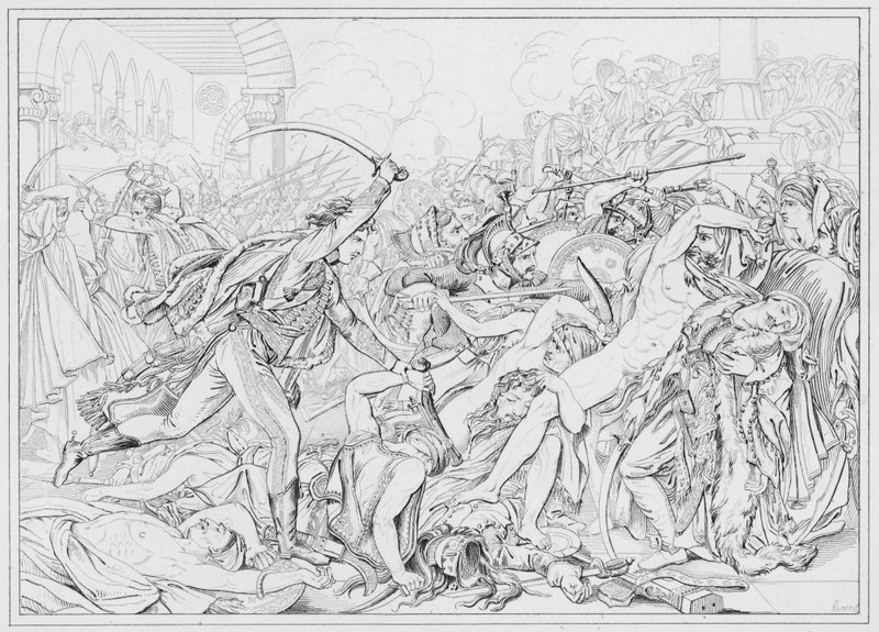 Napoleon: Revolte du Caire, Revolt of Cairo (rycina) autorstwa European School