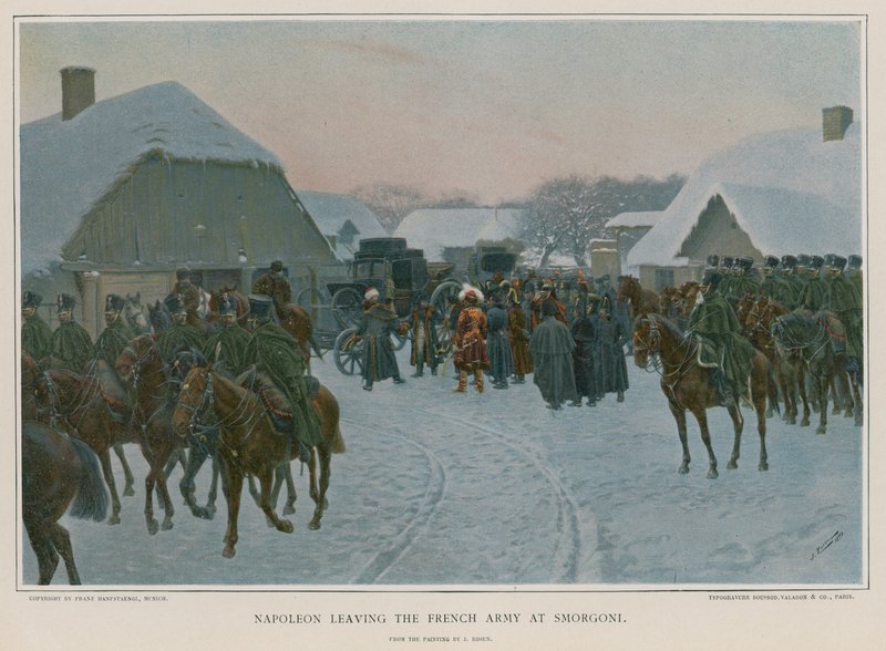 Napoleon opuszcza armię francuską w Smorgoni autorstwa European School