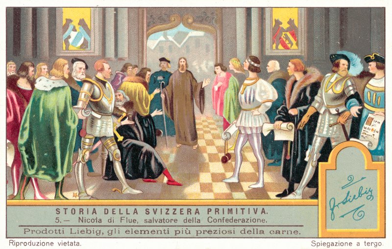 Nicholas of Flue uniemożliwiający szwajcarskim kantonom wojnę przeciwko sobie autorstwa European School
