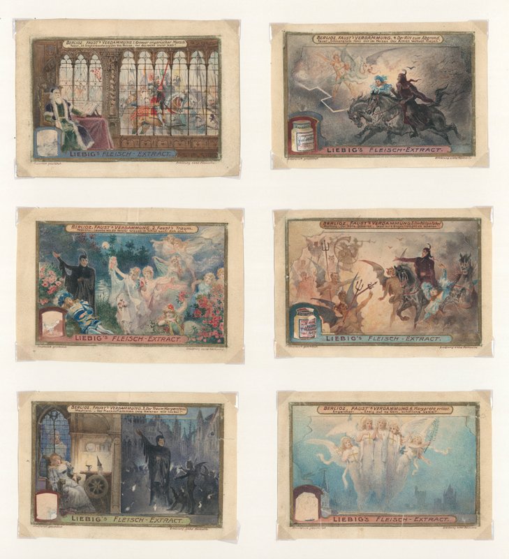 Oryginalna grafika do zestawu kart Liebiga: Berlioz, Faust (gwasz na papierze) autorstwa European School