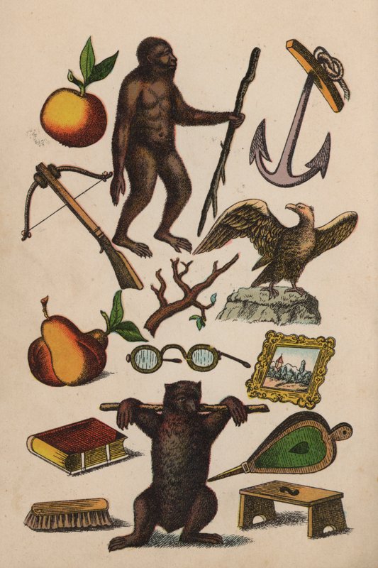 Strona z magicznej księgi (kolorowa litografia) autorstwa European School