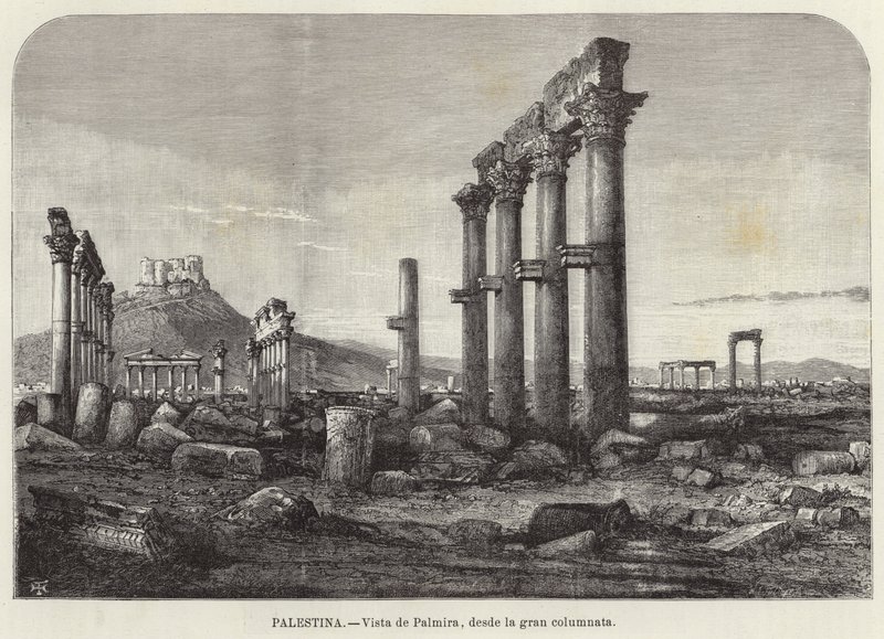 Palestyna, Widok Palmyry, z wielkiej kolumnady autorstwa European School