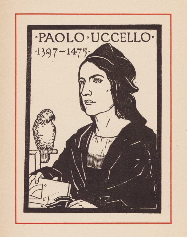 Paolo Uccello, włoski średniowieczny artysta i matematyk (litografia) autorstwa European School