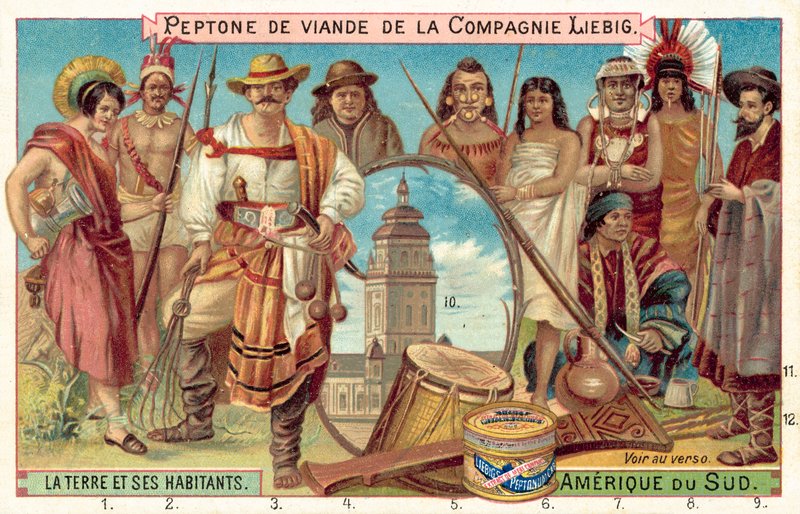Ludy Ameryki Południowej (chromolitho) autorstwa European School