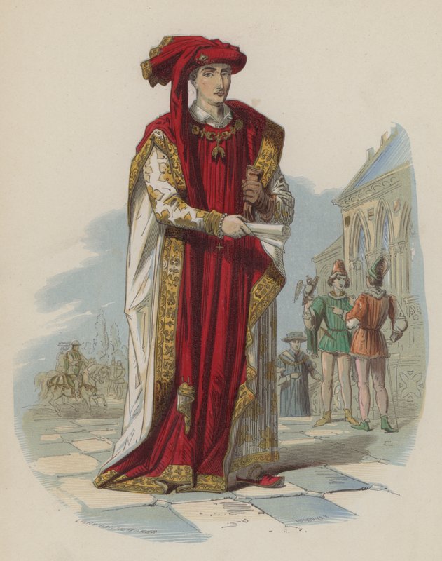 Filip Dobry, książę Burgundii (kolorowy grawerunek) autorstwa European School