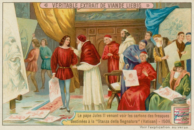 Papież Julian II przegląda szkice dla Watykanu autorstwa European School
