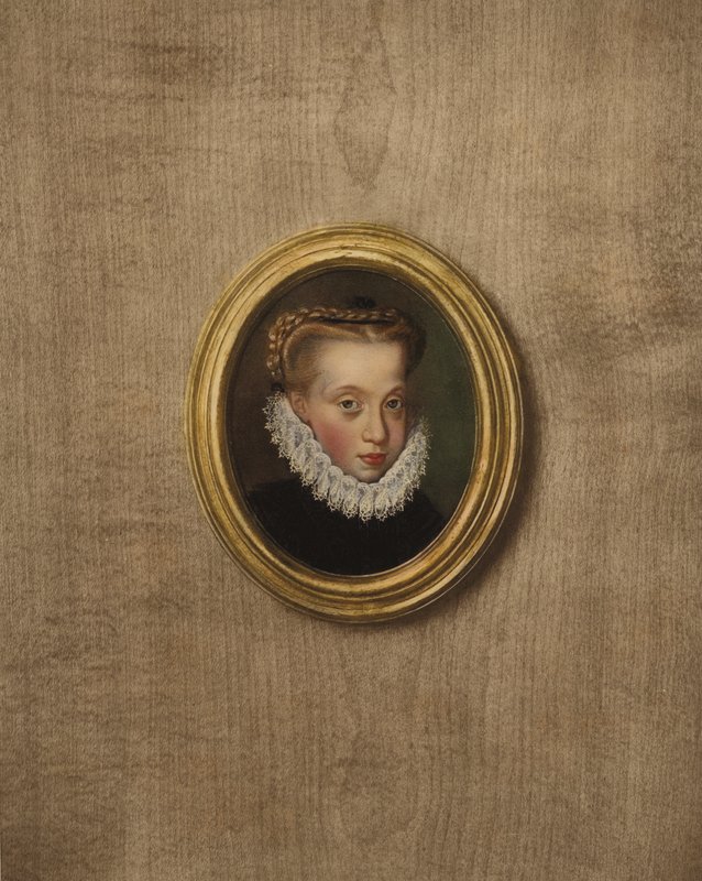 Portret młodej księżniczki (kolorowa litografia) autorstwa European School