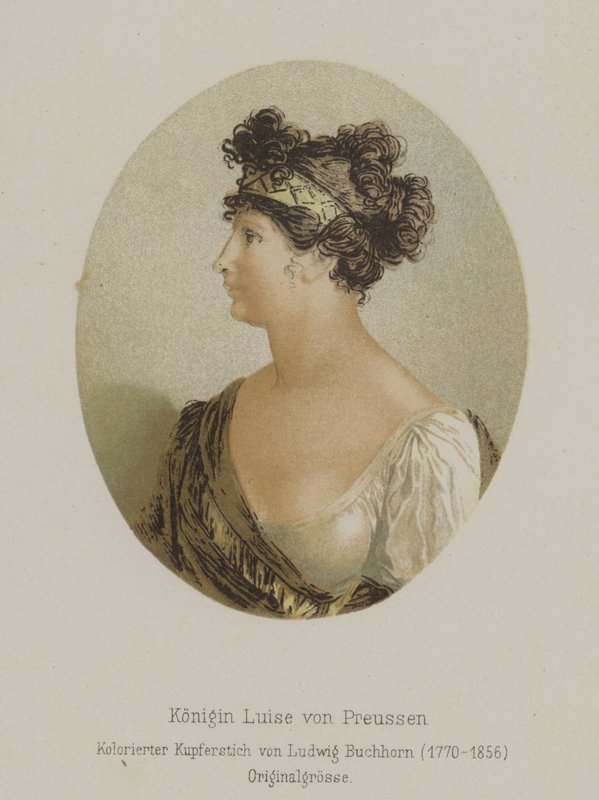 Królowa Luiza Pruska, małżonka króla Fryderyka Wilhelma III (kolorowa rycina) autorstwa European School