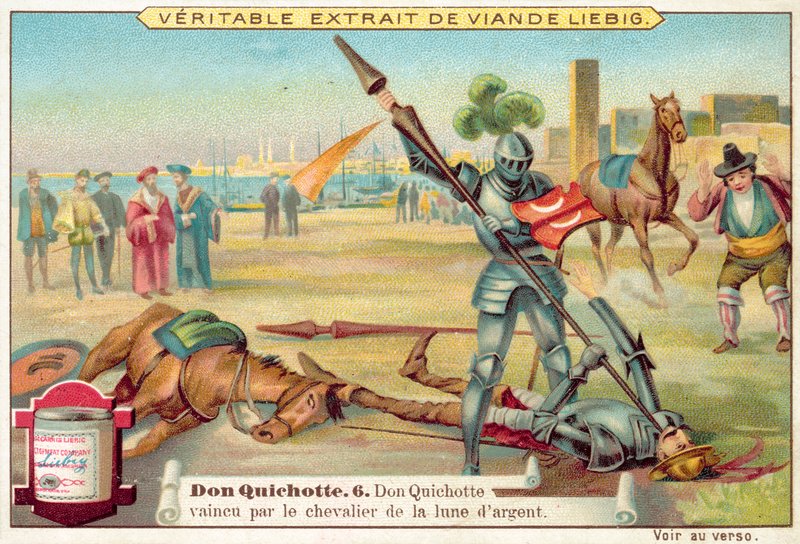 Scena z Don Kichota (chromolitho) autorstwa European School
