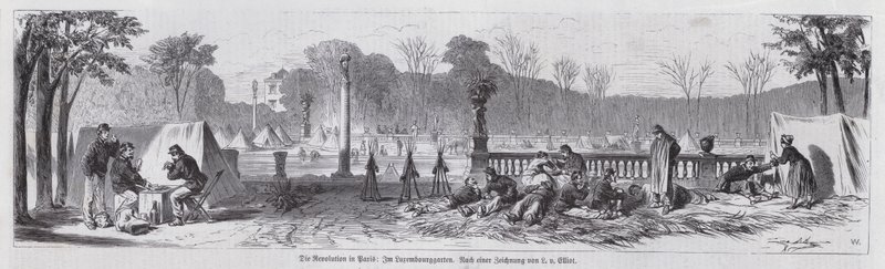 Scena w Jardin du Luxembourg pod Komuną Paryską autorstwa European School