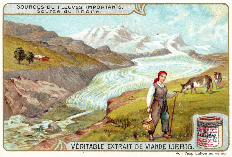 Źródło Rodanu (chromolitho) autorstwa European School