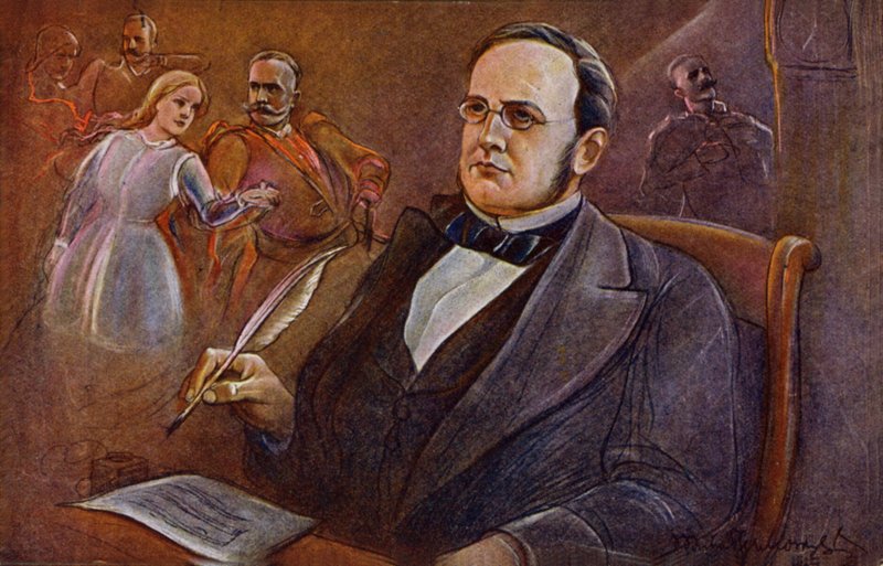 Stanisław Moniuszko, polski i białoruski kompozytor (kolorowa litografia) autorstwa European School