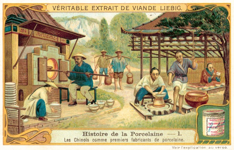 Chińczycy, pierwsi wytwórcy porcelany (chromolitho) autorstwa European School