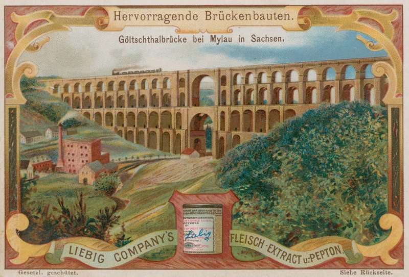 Most kolejowy wiaduktu Goltzscha, Mylau, Niemcy autorstwa European School