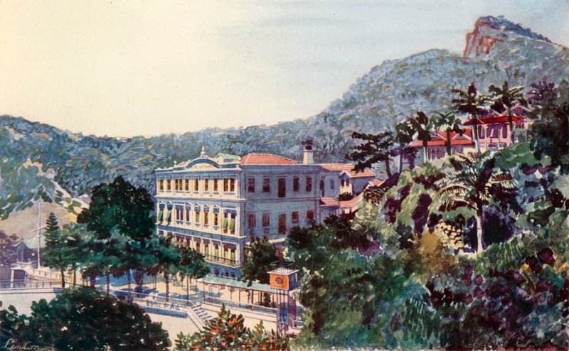 The International Hotel, Santa Thereza, Rio de Janeiro (kolorowa litografia) autorstwa European School