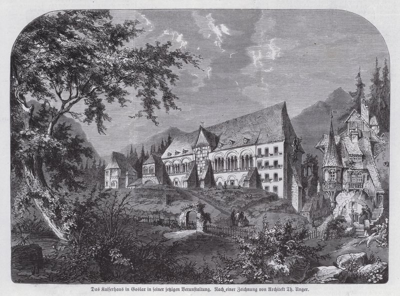 Kaiserhaus, pałac cesarski w Goslar, Niemcy (rycina) autorstwa European School