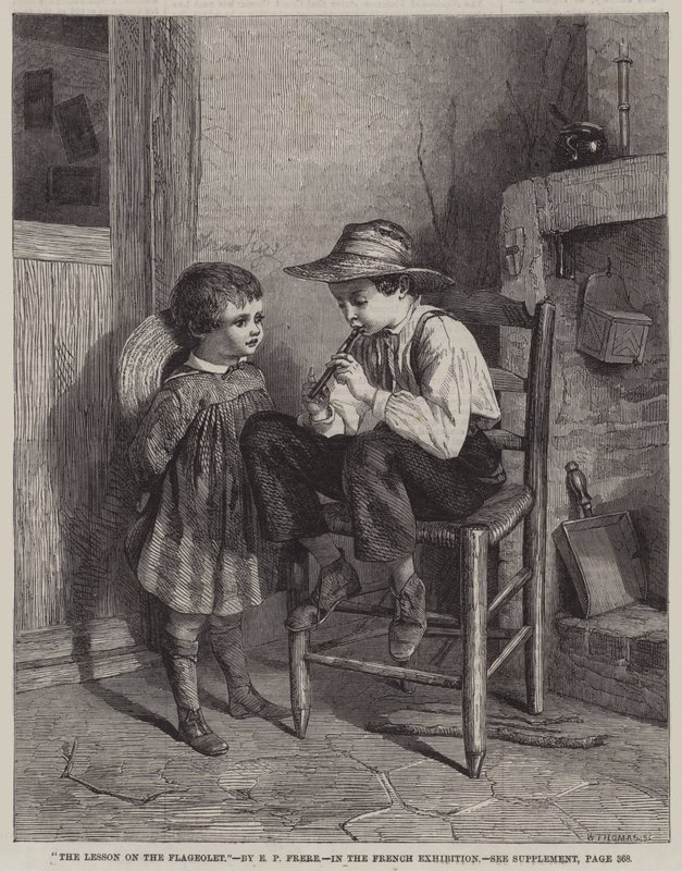 Lekcja na flageolecie (grawerowanie) autorstwa European School