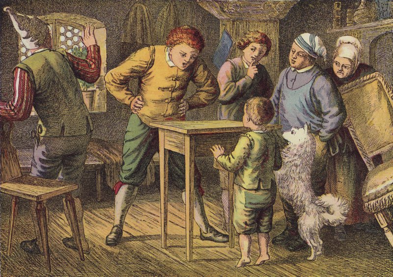 Trzej bracia (kolorowa litografia) autorstwa European School
