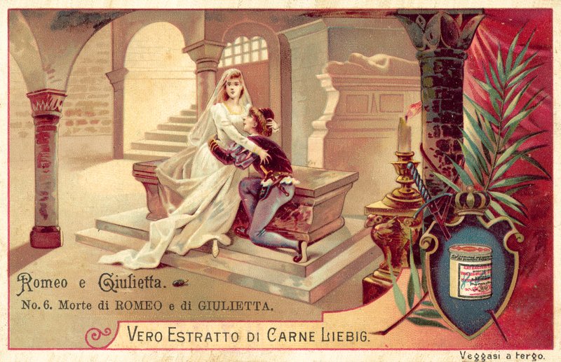 Śmierć Romea i Julii (chromolitho) autorstwa European School
