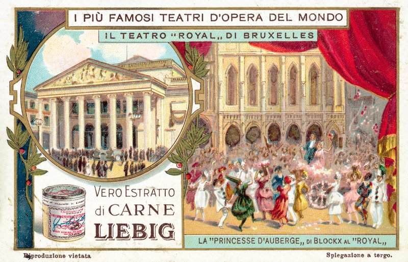 Theatre Royal de la Monnaie, Bruksela (chromolitho) autorstwa European School