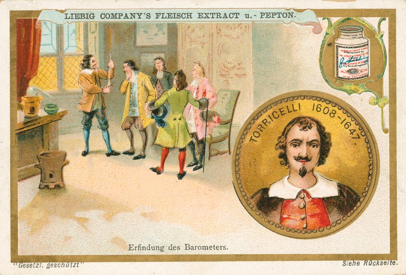 Torricelli, karta Liebig, początek XX wieku (chromo) autorstwa European School